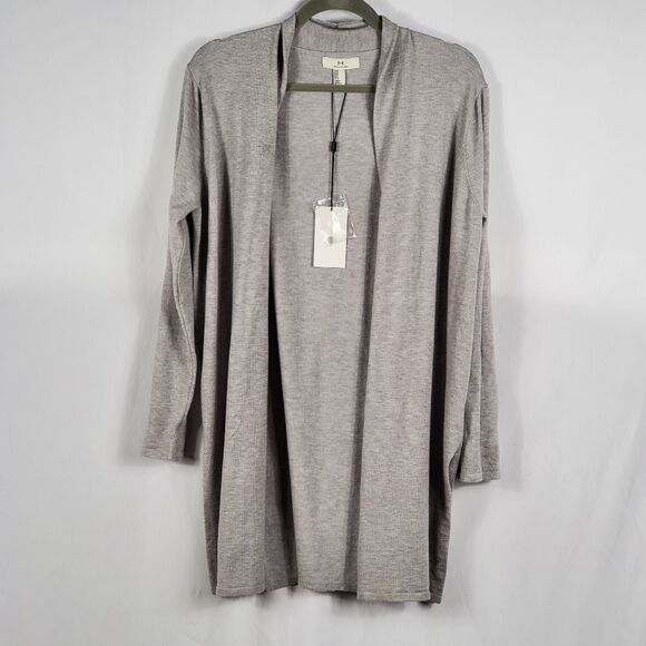 NWT H by Halson Lace Mix Sweater Cardigan in Gray - Medium - Picture 2 of 5
